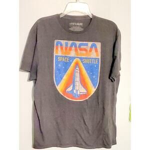 FifthSun NASA Gray T-Shirt Size L Hipster Back-to-School Nerd Cool Geek Space